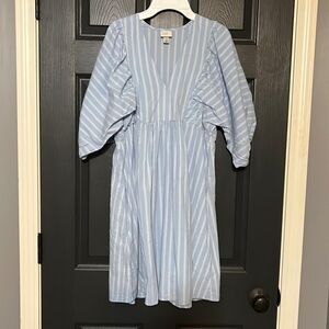 A New Day White And Blue Striped Sundress